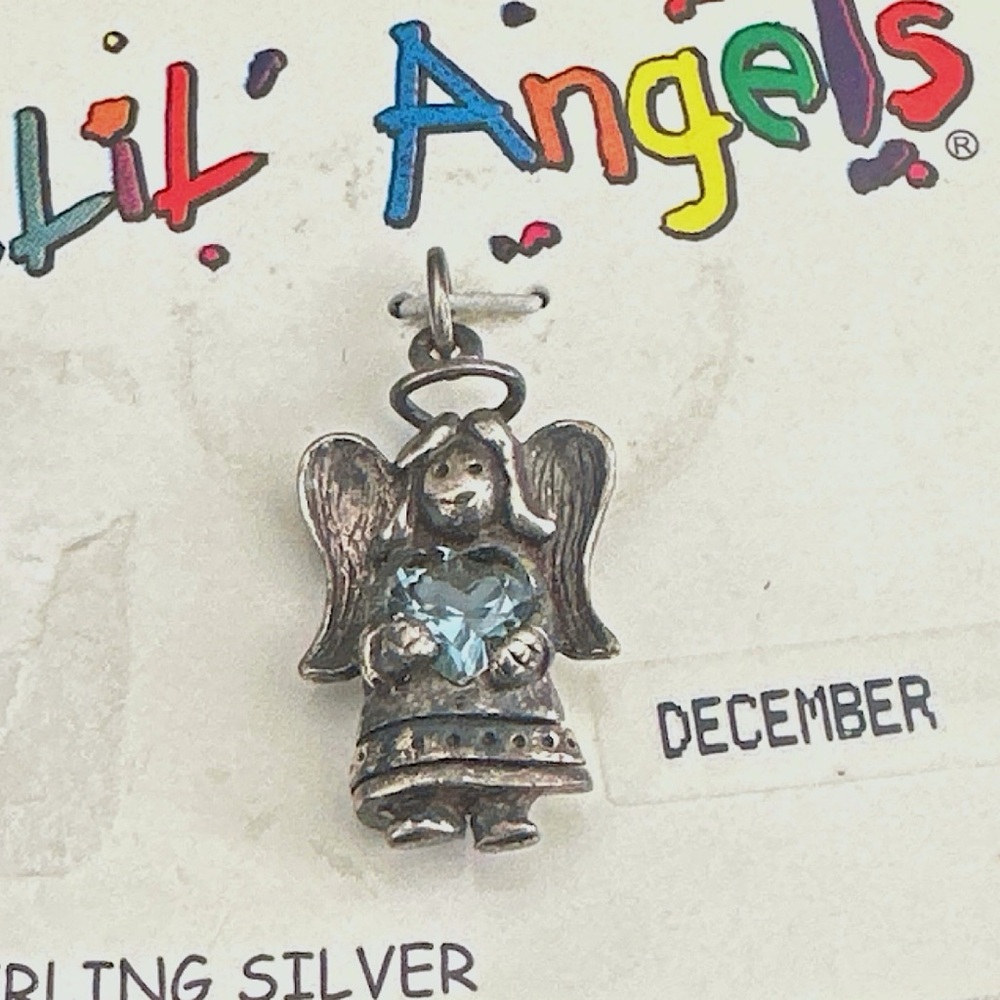 Lil Angels Sterling Silver December Angel Pendant